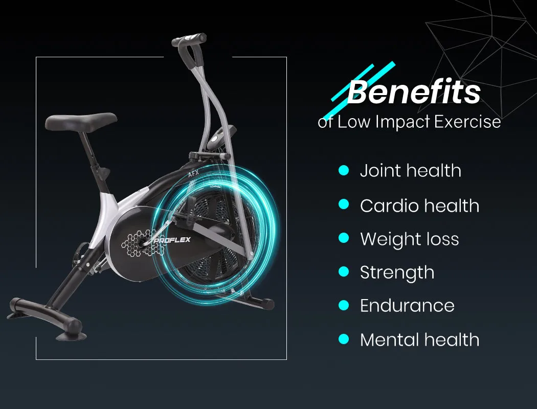 Adjustable Resistance Air Bike with Pulse Sensor, Proflex