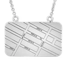 A.JAFFE  STERLING SILVER MAP NECKLACE