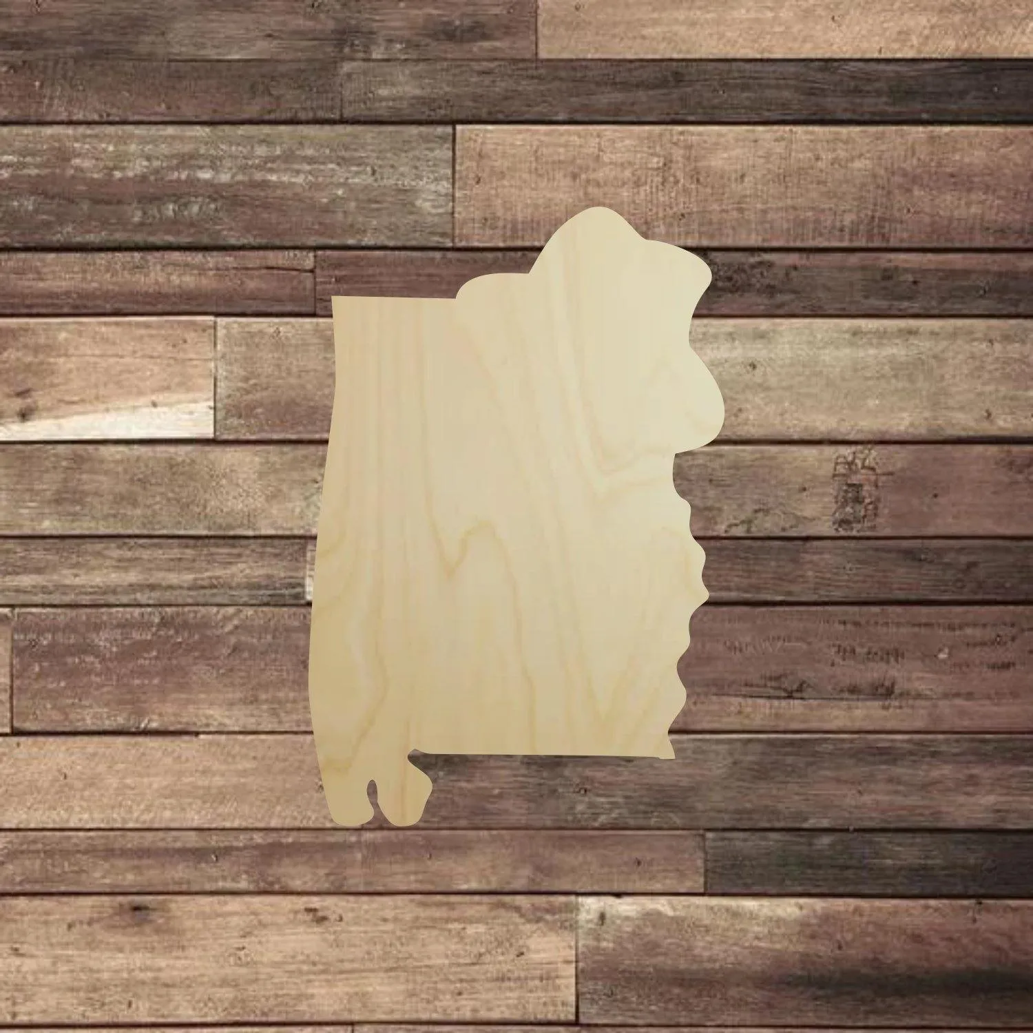 Alabama with Hat Wood Craft Cutout