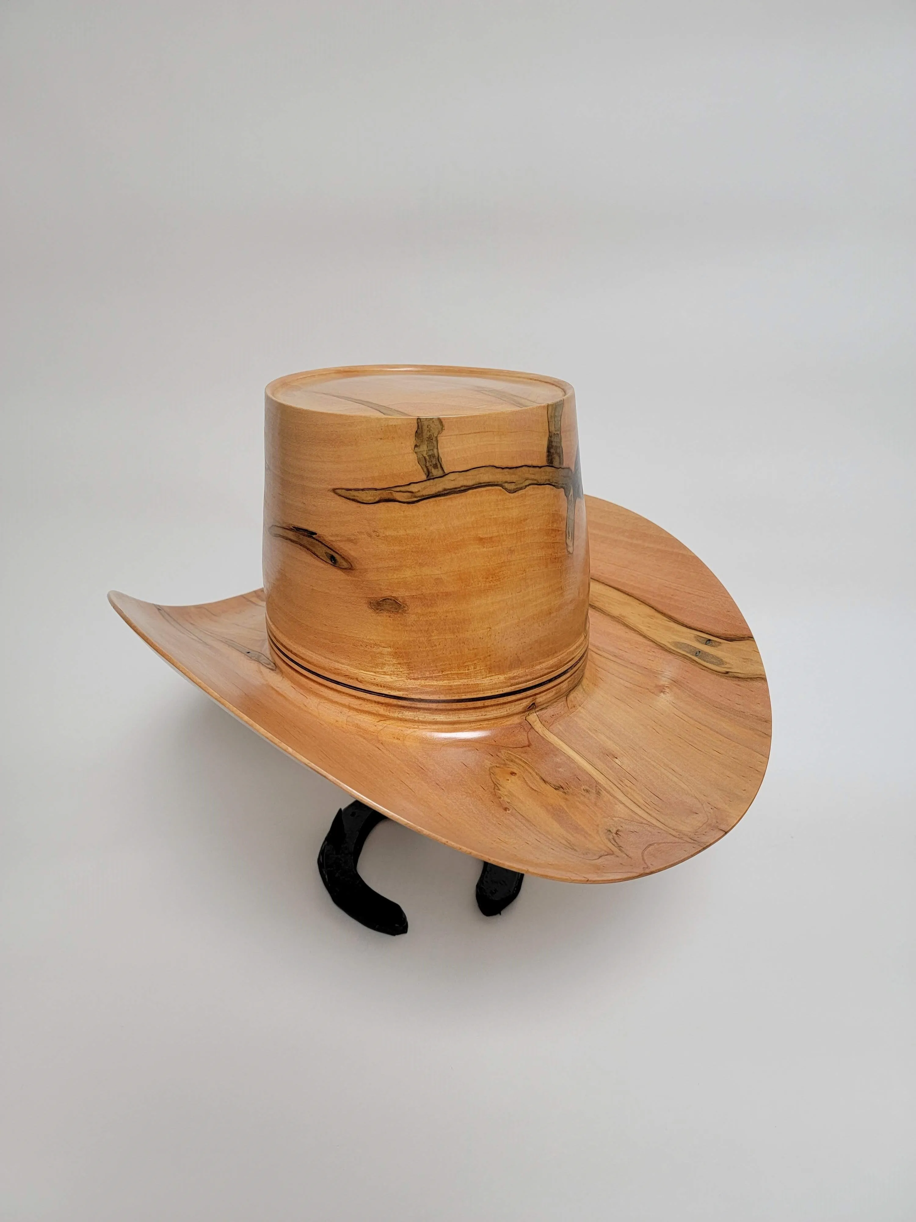 Ambrosia Maple Cowboy Hat - Rare Wood Turned Men's Headwear