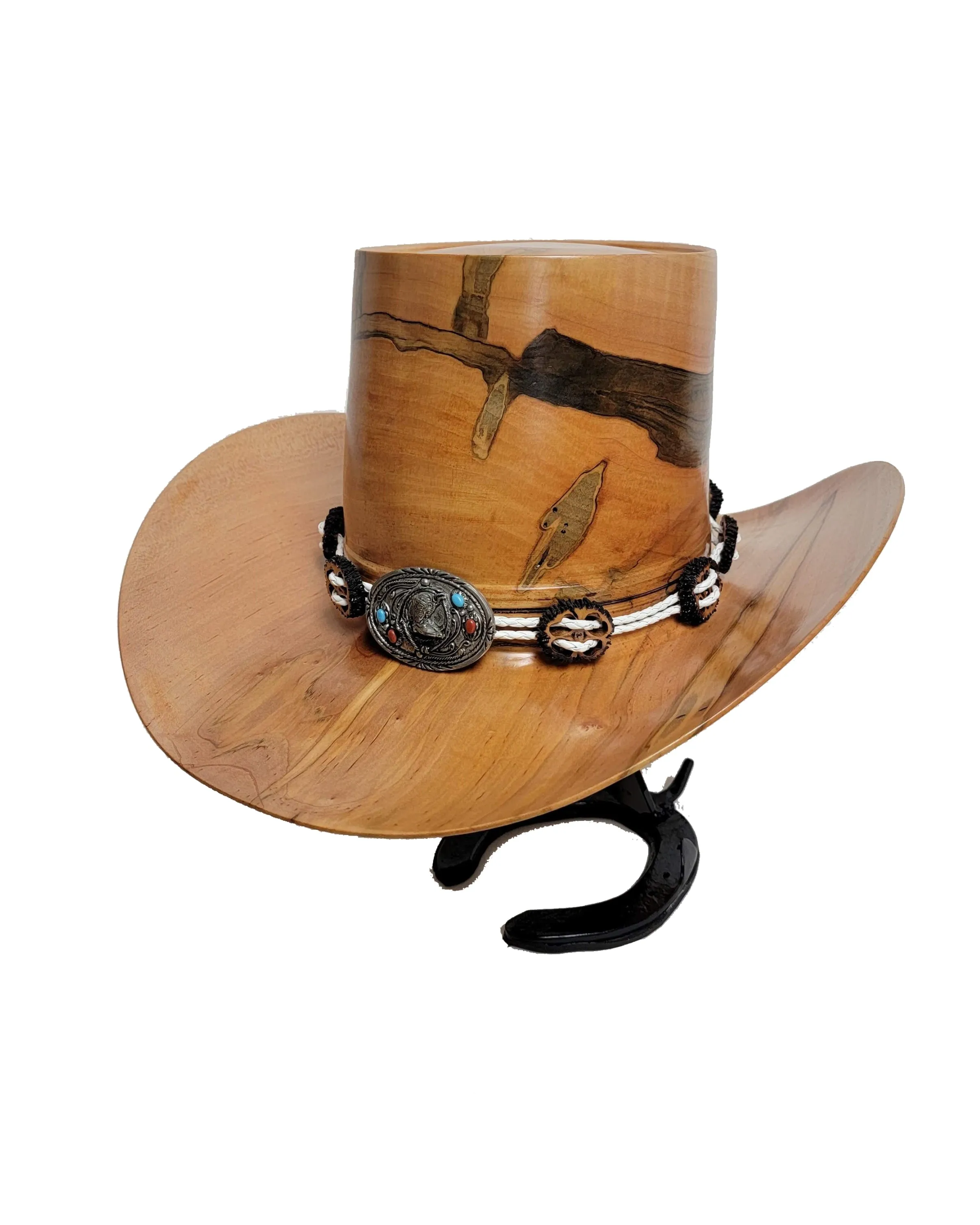 Ambrosia Maple Cowboy Hat - Rare Wood Turned Men's Headwear