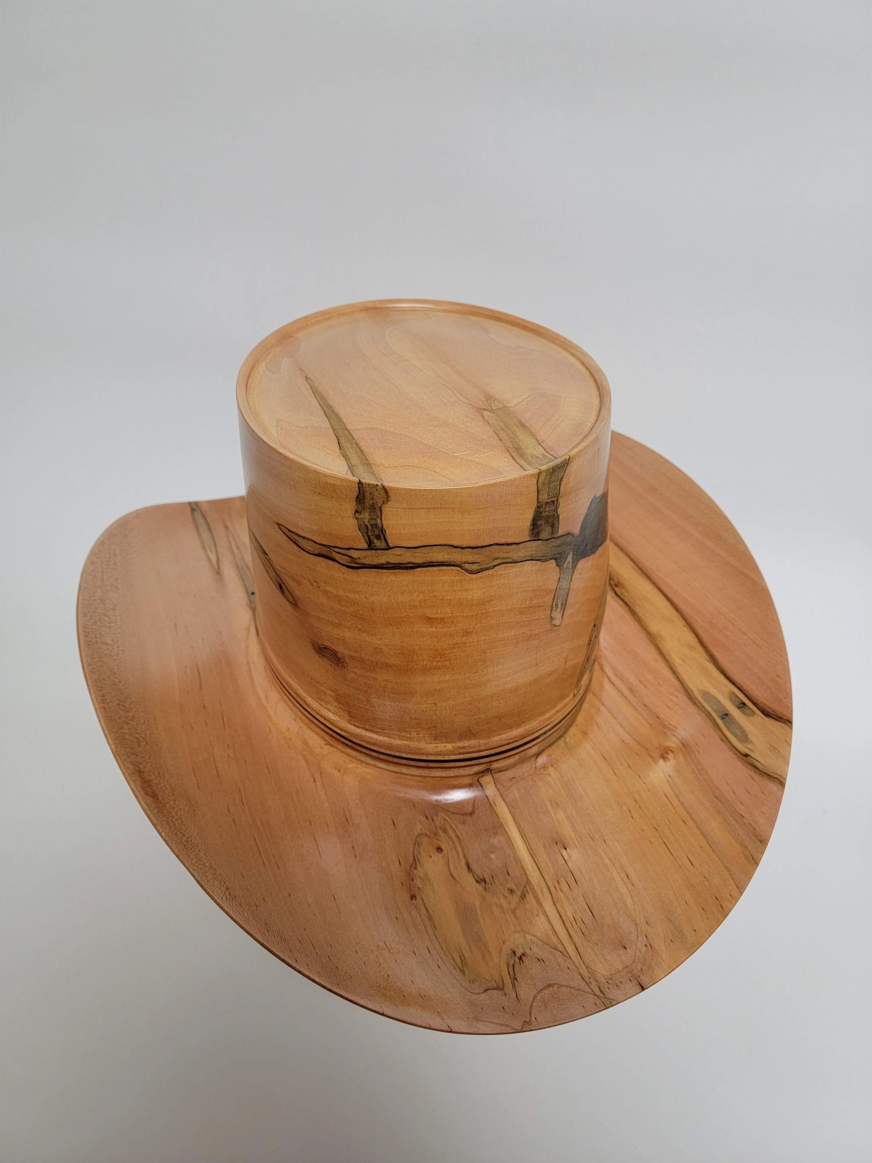 Ambrosia Maple Cowboy Hat - Rare Wood Turned Men's Headwear