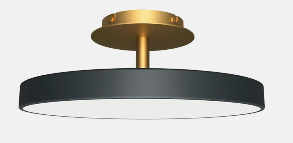 AST Medium Semi-Flush Disc Anthracite Grey & Brass - ID 13534