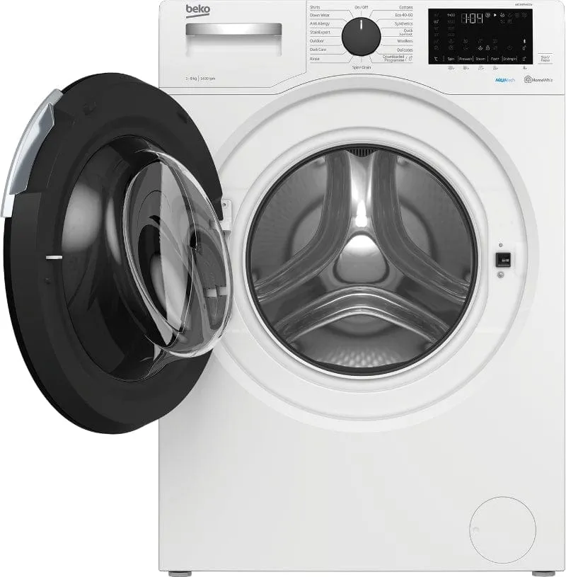 Beko WEC84P64E2W 8kg 1400 Spin Washing Machine with AquaTech - White