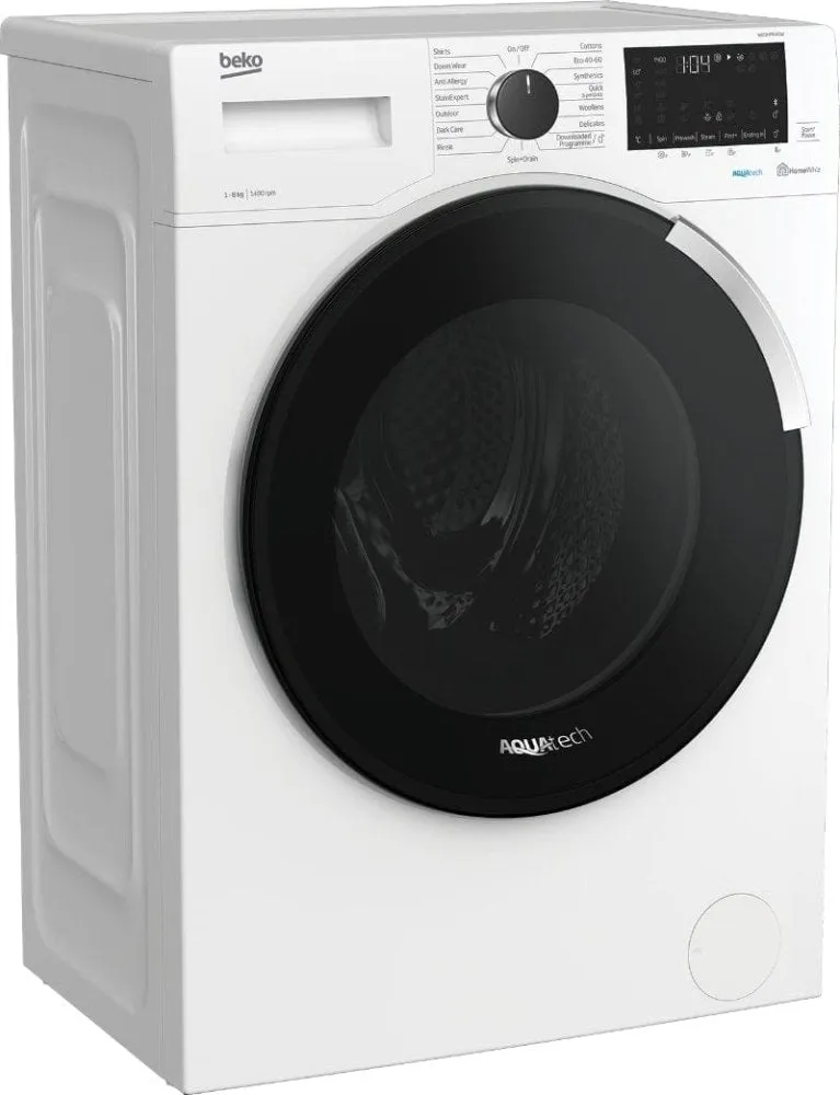 Beko WEC84P64E2W 8kg 1400 Spin Washing Machine with AquaTech - White