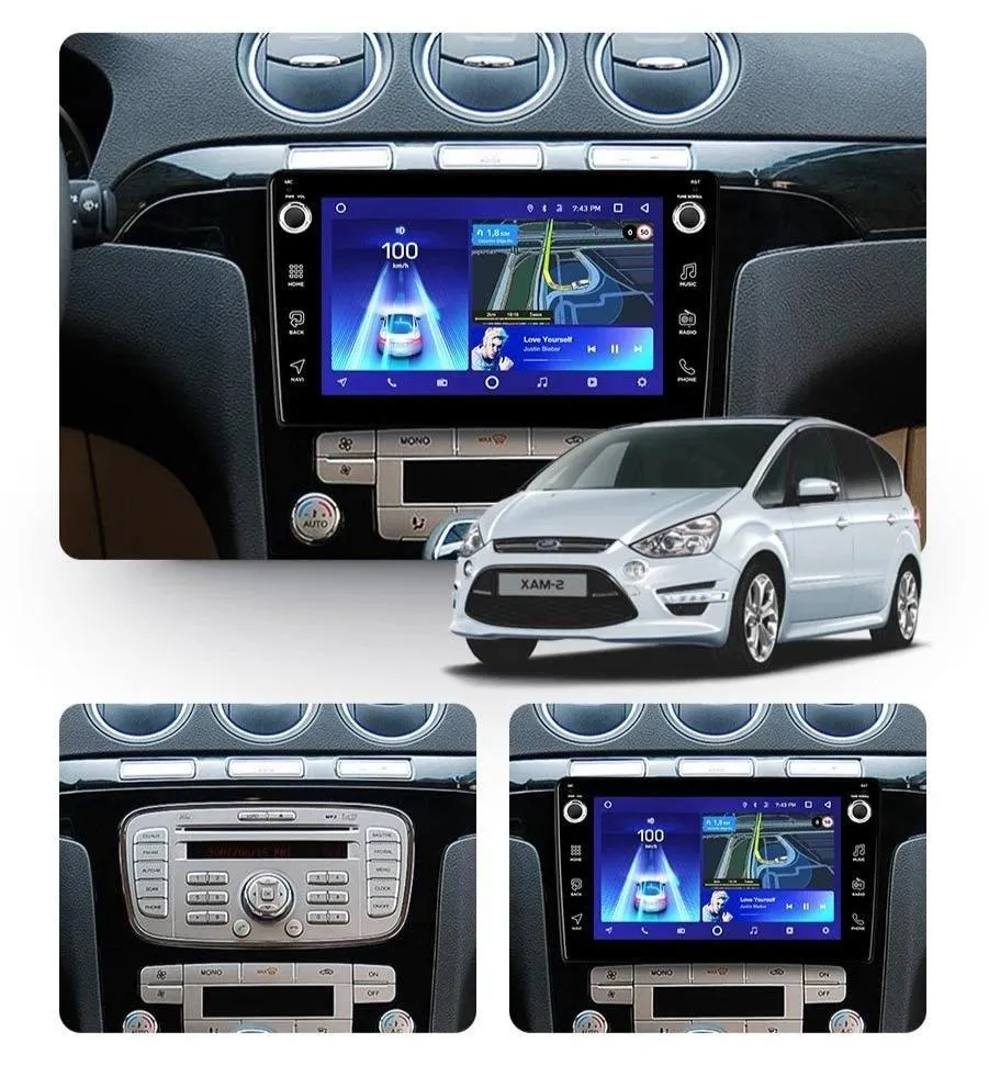 Car Dealz 10.2" Android 10.0 Ford S-MAX 1 2006-2015 w CAM In Dash Plus OEM Fascia