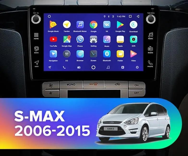 Car Dealz 10.2" Android 10.0 Ford S-MAX 1 2006-2015 w CAM In Dash Plus OEM Fascia