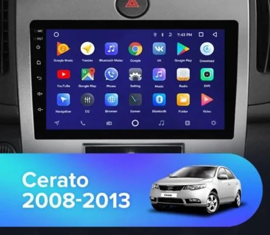 Car Dealz 10.2" Android 10.0 Kia Cerato 2 TD 2008-2013 w CAM In Dash Plus OEM Fascia