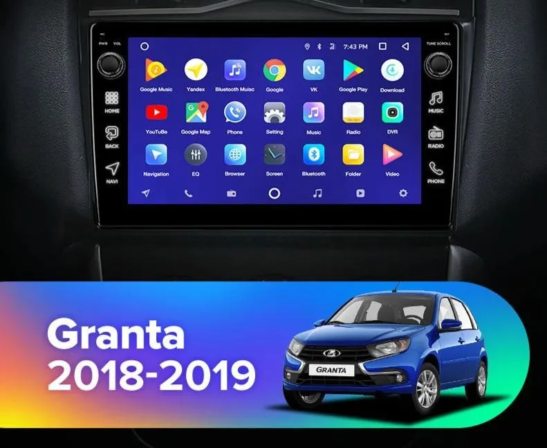 Car Dealz 10.2" Android 10.0 LADA Granta Cross 2018-2019 w CAM In Dash Plus OEM Fascia