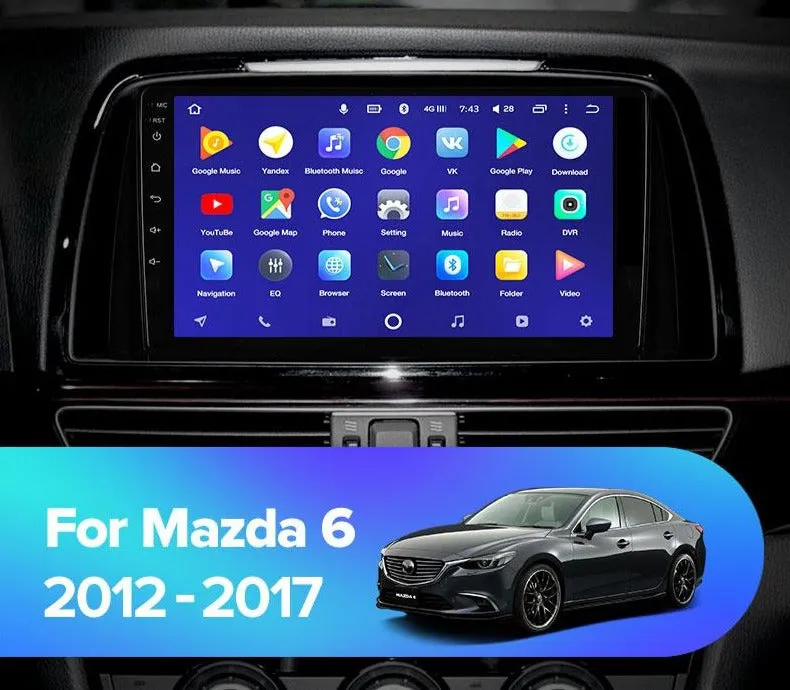 Car Dealz 10.2" Android 10.0 Mazda 6 GL GJ 2012-2017 In Dash Plus OEM Fascia