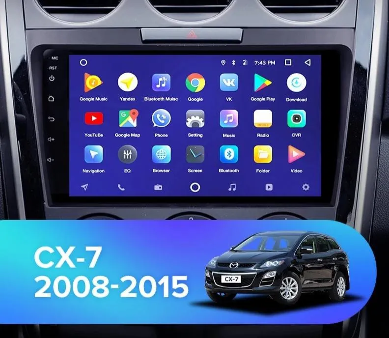 Car Dealz 10.2" Android 10.0 Mazda CX7 CX-7 CX 7 ER 2008-2015 In Dash Plus OEM Fascia