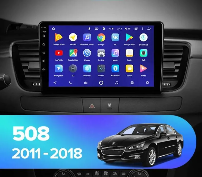 Car Dealz 10.2" Android 10.0 Peugeot 508 1 2011-2018 w CAM In Dash Plus OEM Fascia