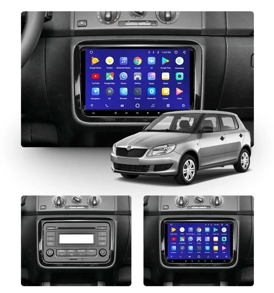 Car Dealz 10.2" Android 10.0 Skoda Fabia 2 2007-2015 In Dash Plus OEM Fascia