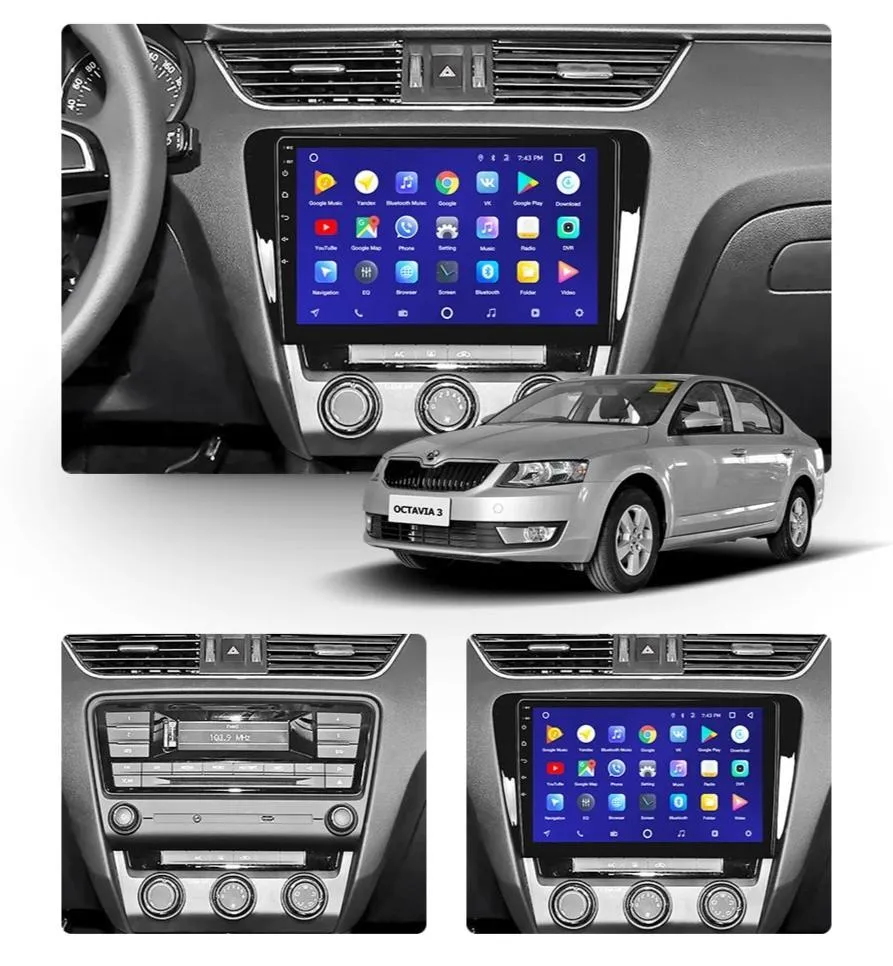 Car Dealz 10.2" Android 10.0 Skoda Octavia 3 A7 2013-2018 with CAM In Dash Plus OEM Fascia