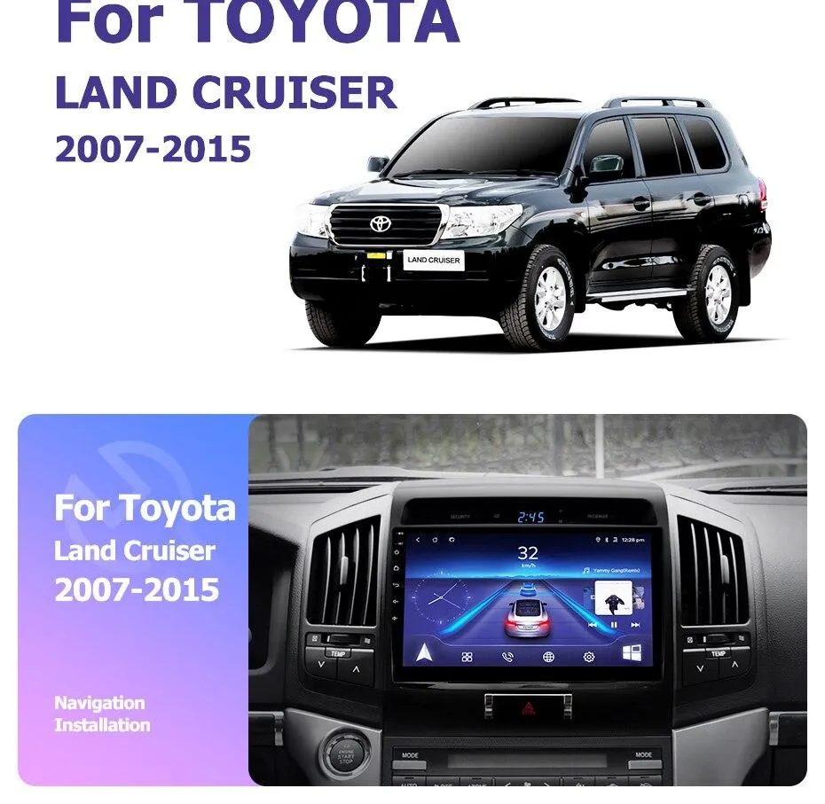 Car Dealz 10.2" Android 10.0 Toyota Land Cruiser 2007-2015 In Dash Plus OEM Fascia