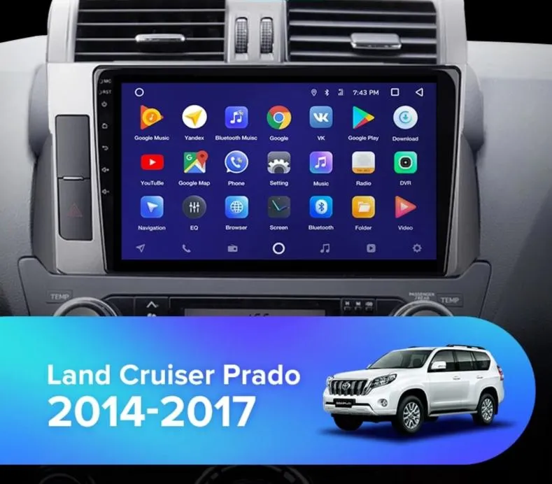 Car Dealz 10.2" Android 10.0 Toyota LAND CRUISER PRADO 150 2013-2017 w CAM In Dash Plus OEM Fascia