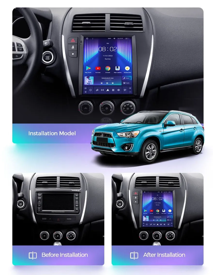 Car Dealz 11" Android 12.0 For Mitsubishi ASX 1 2010 - 2016 Tesla Vertical Screen In Dash Plus OEM Fascia