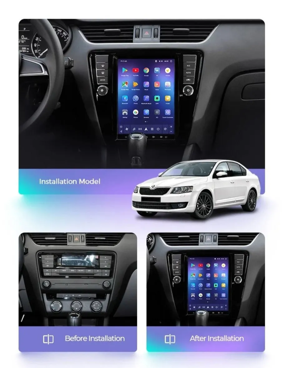 Car Dealz 11" Android 12.0 Skoda Octavia 3 A7 Tesla style 2013-2018 In Dash Plus OEM Fascia