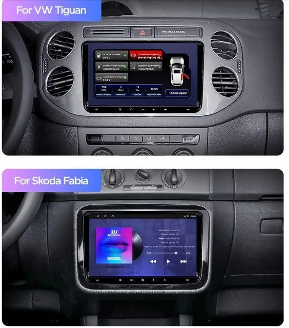 Car Dealz 9" Android 10.0 For Volkswagen Skoda Universal In Dash Plus OEM Fascia