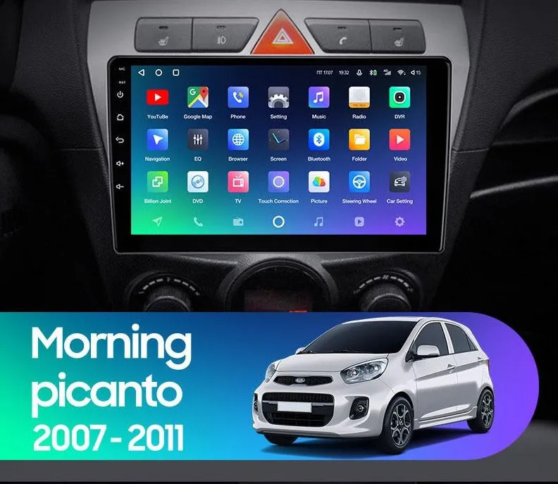 Car Dealz Premium Advanced 4G Data Model 10.2" Android 12.0 For Kia Morning picanto 2007 - 2011 In Dash Plus OEM Fascia