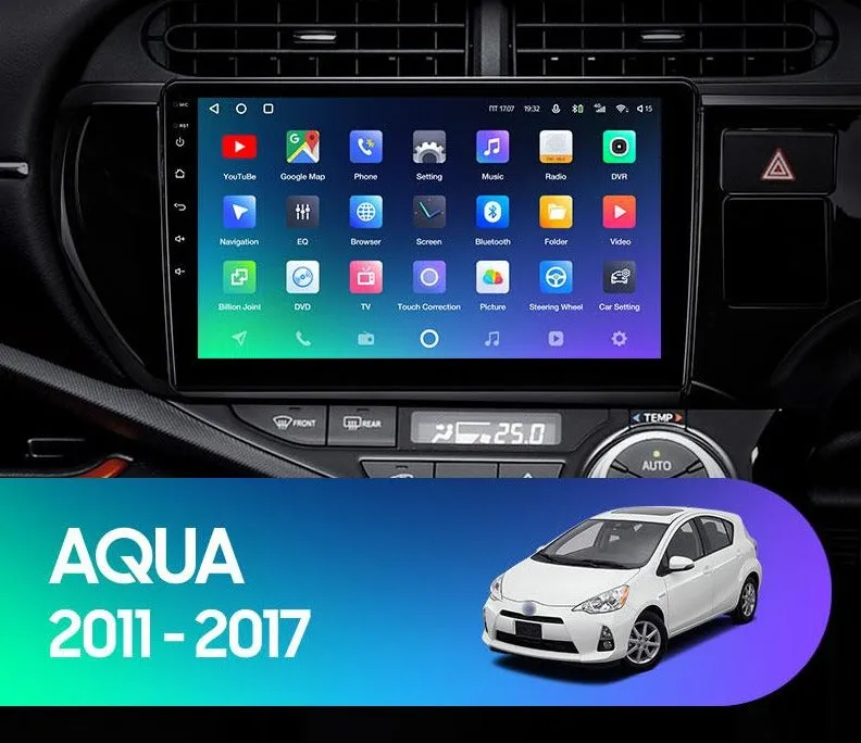 Car Dealz Premium Advanced 4G Data Model 10.2" Android 12.0 For Toyota Aqua 2011 - 2017