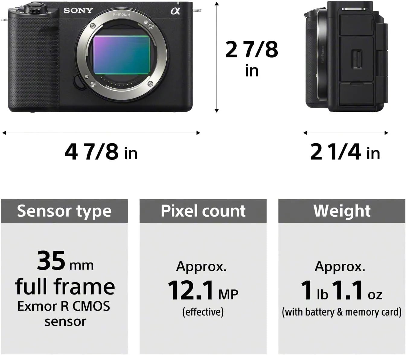 Certified Refurbished - Sony - Alpha ZV-E1 Full-frame Vlog Mirrorless Lens Camera Kit with 28-60mm Lens - Black