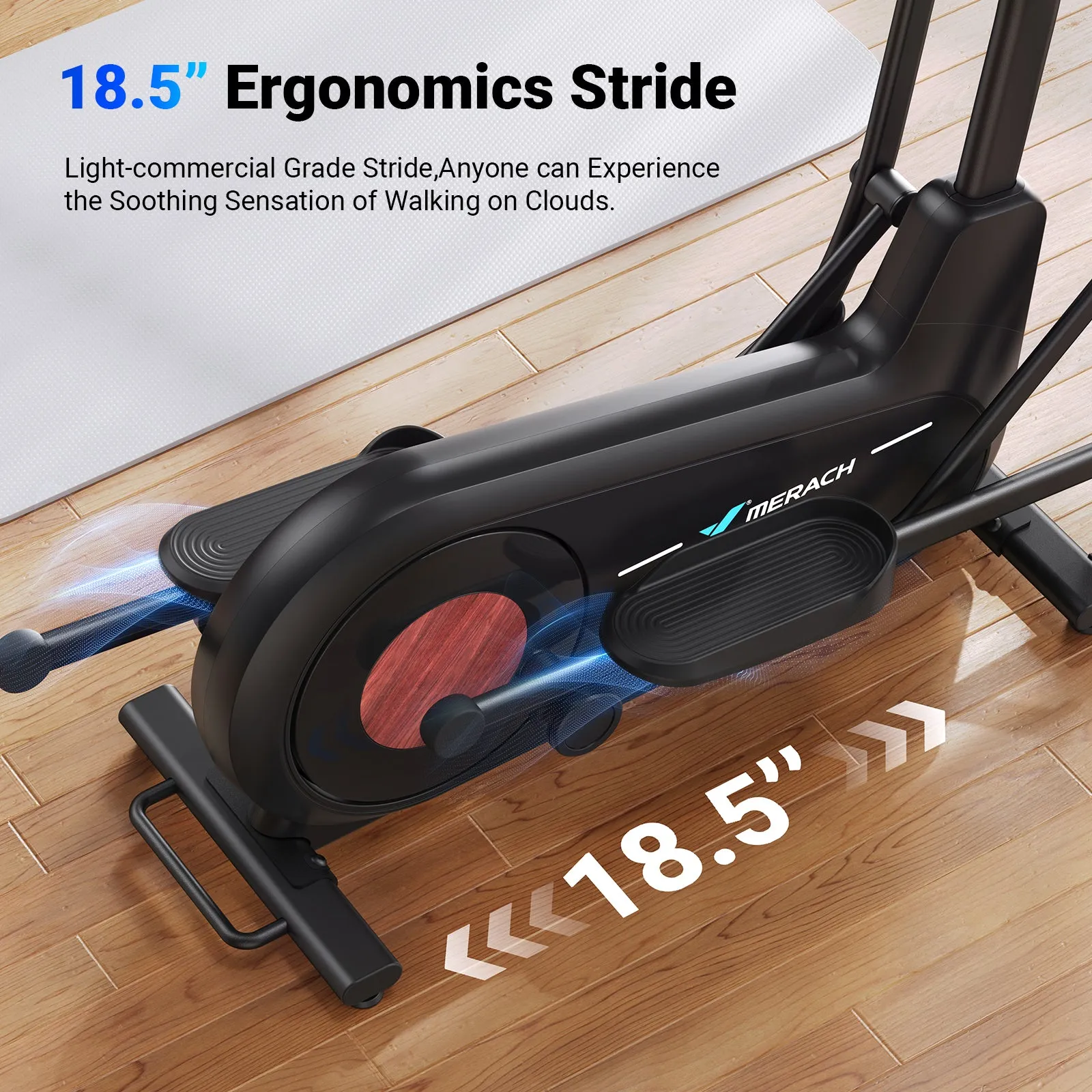 E27 Manual Resistance Elliptical Machine with 470mm Stride