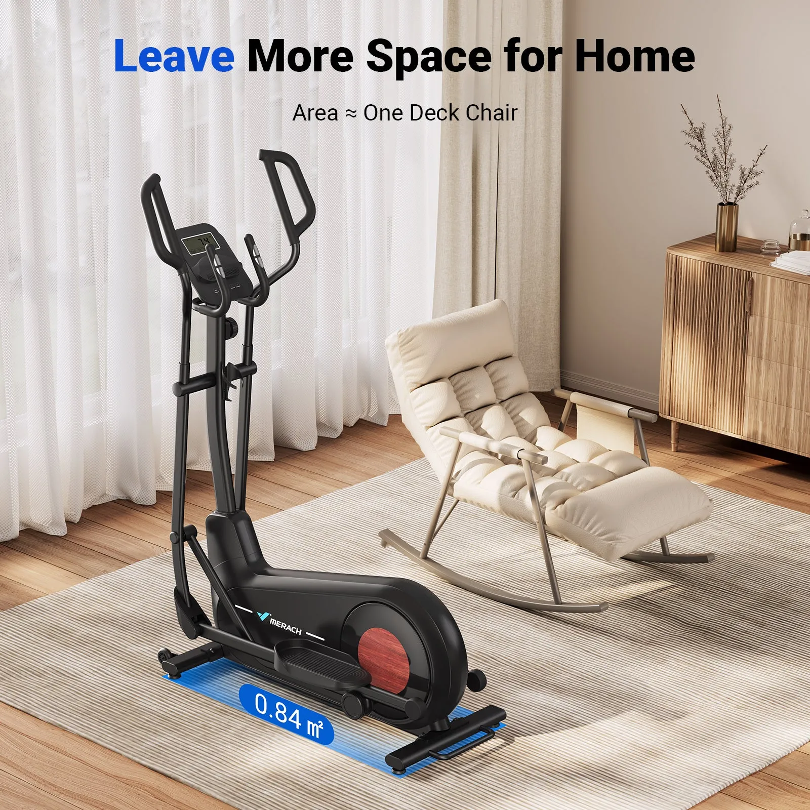 E27 Manual Resistance Elliptical Machine with 470mm Stride