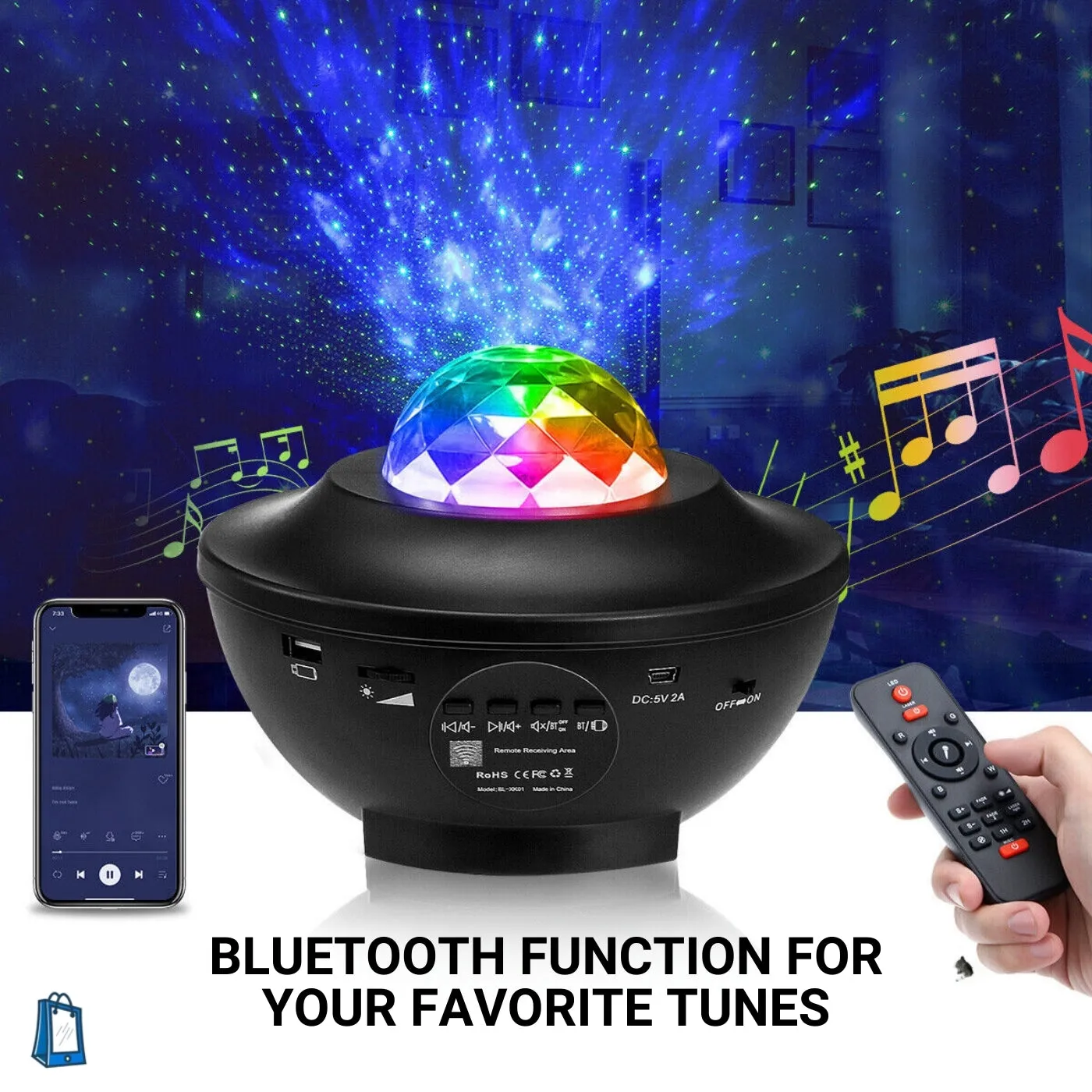 Galaxy Star Projector 3-in-1 Bluetooth Speaker