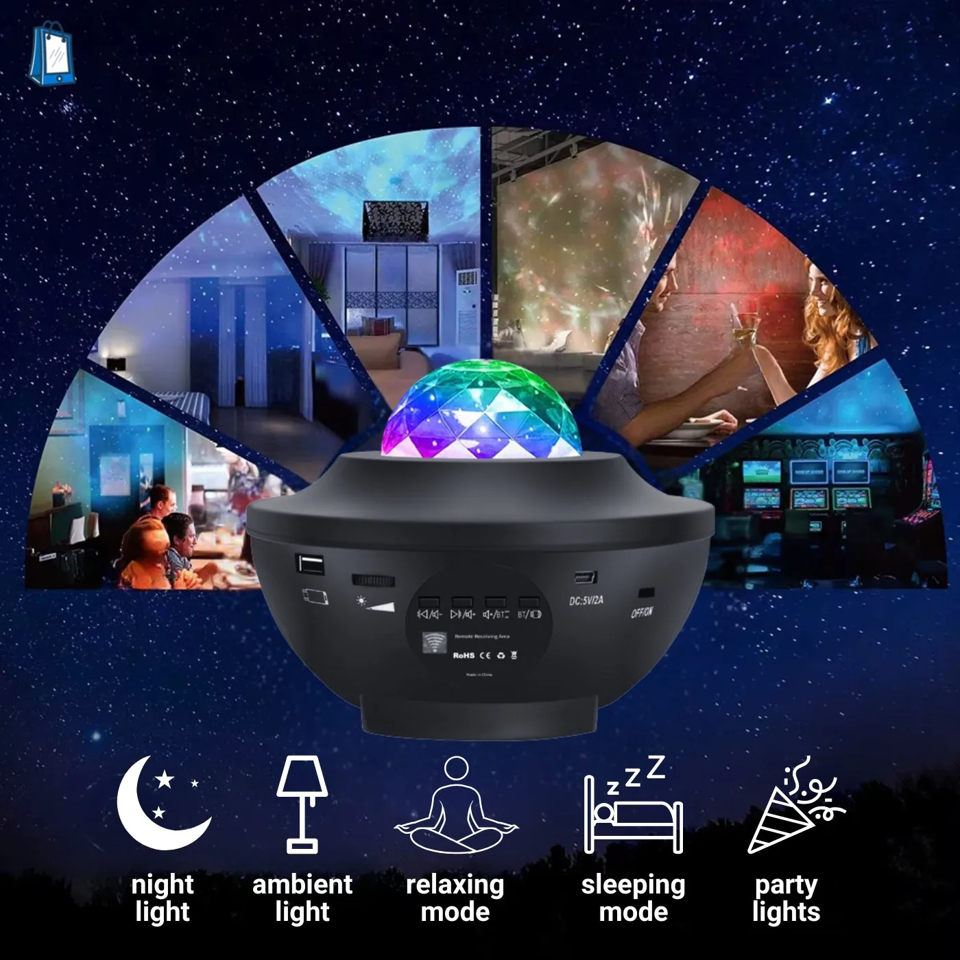 Galaxy Star Projector 3-in-1 Bluetooth Speaker