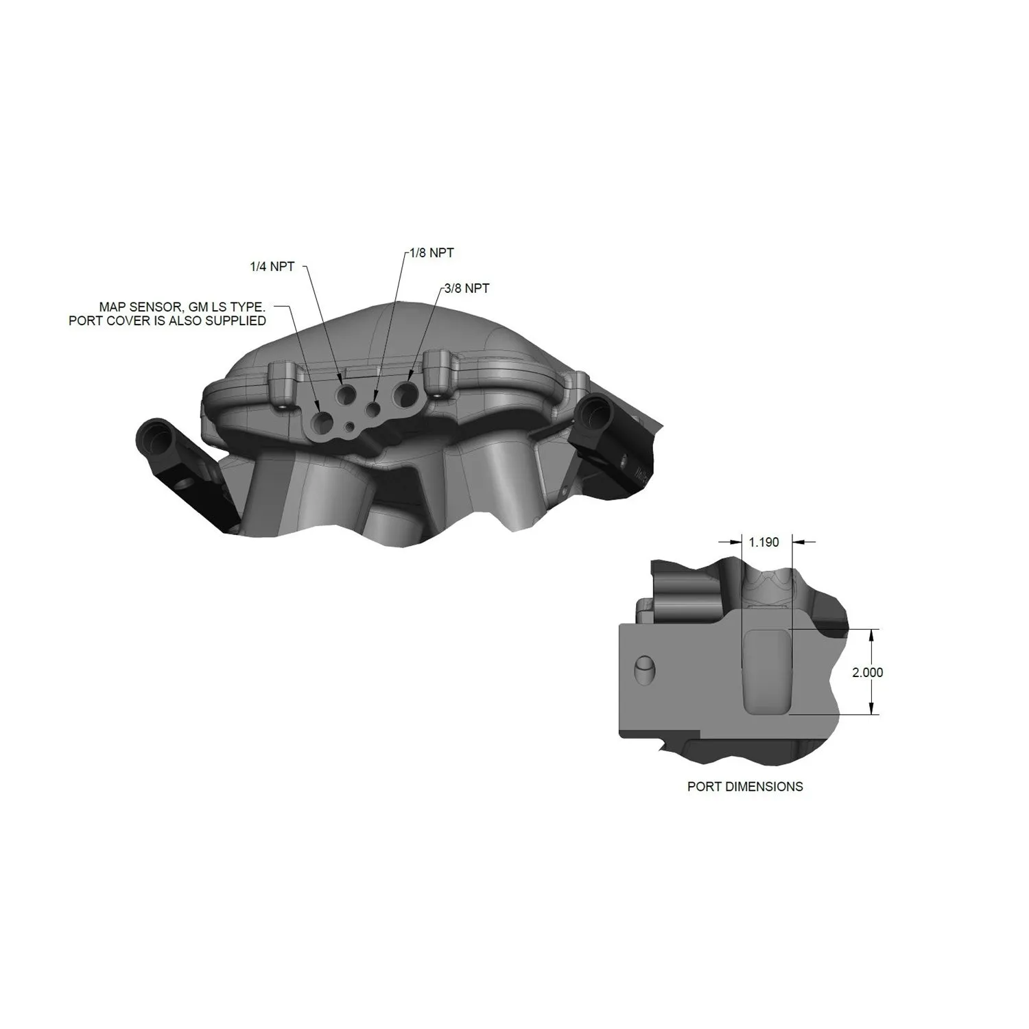 Holley EFI Hi-Ram EFI Intake Manifold - 95 mm LS Throttle Body Flange - Multi Port - Aluminum - Small Block Ford