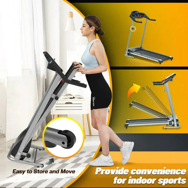 Home Foldable Treadmill with Incline for Home Workout 15 Preset or Adjustable Programs 250 LB Capacity