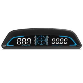 HUD Car GPS Speedometer Odometer w/Acceleration, Compass, Altitude, Driving Distance. Over Speed Alarm. HD LED Display.