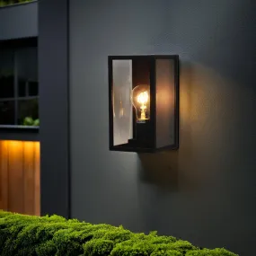 Modern Outdoor Flush Coach Wall Light in Matt Black