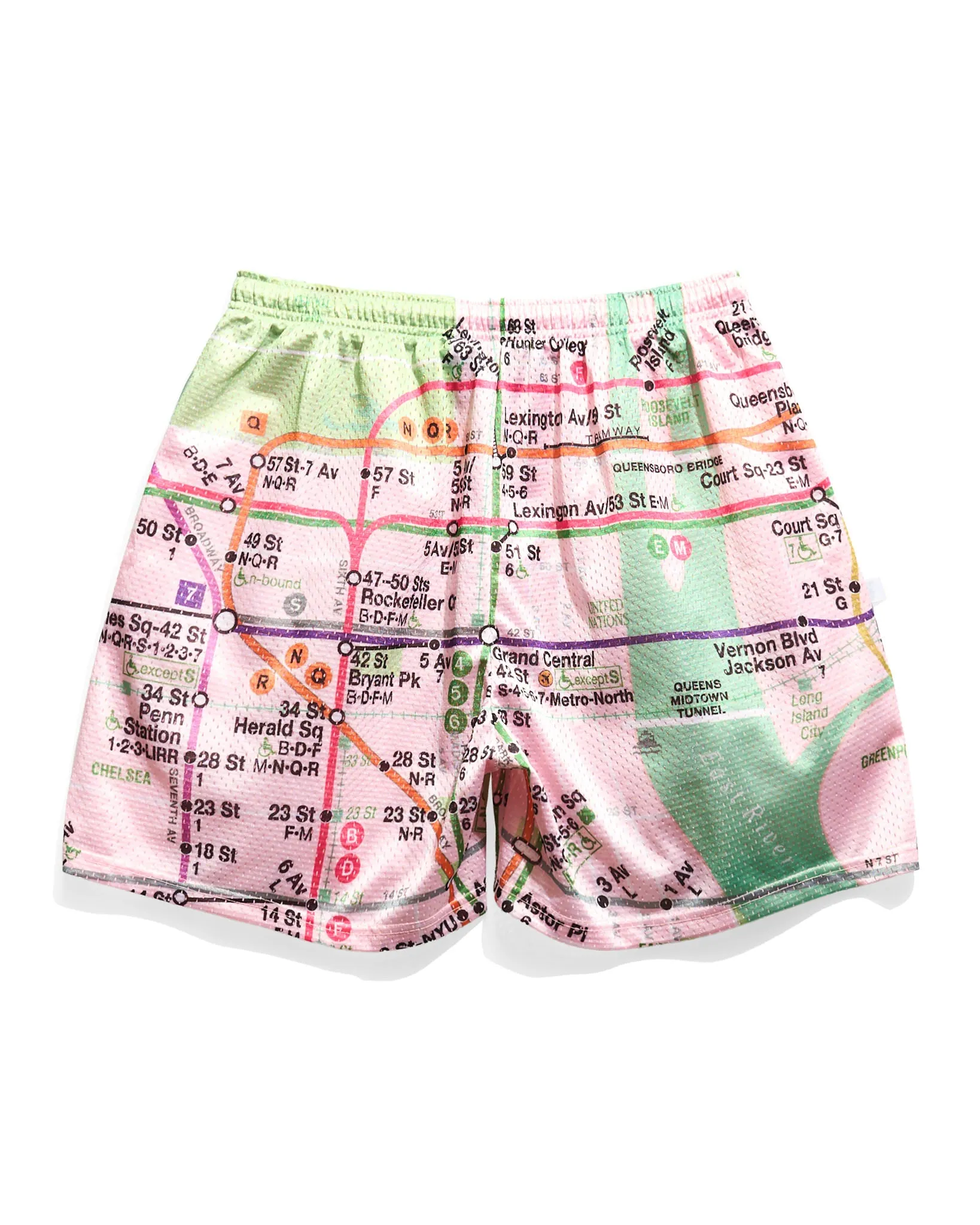 MTA Subway Map Pink Retro Shorts