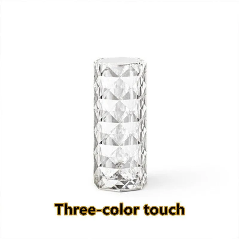 Nordic Crystal USB Table Lamp Touch Dimming Diamond Night Light Decor