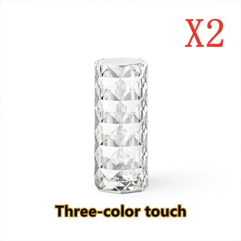 Nordic Crystal USB Table Lamp Touch Dimming Diamond Night Light Decor