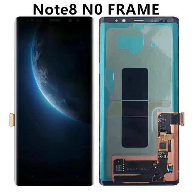 ORIGINAL 6.3'' SUPER AMOLED LCD with frame for SAMSUNG GALAXY Note 8 Note8 Display Touch Screen Digitizer Assembly