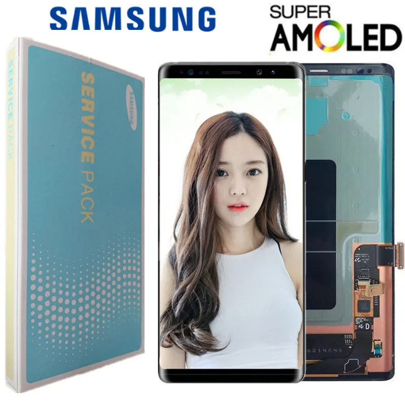 ORIGINAL 6.3'' SUPER AMOLED LCD with frame for SAMSUNG GALAXY Note 8 Note8 Display Touch Screen Digitizer Assembly