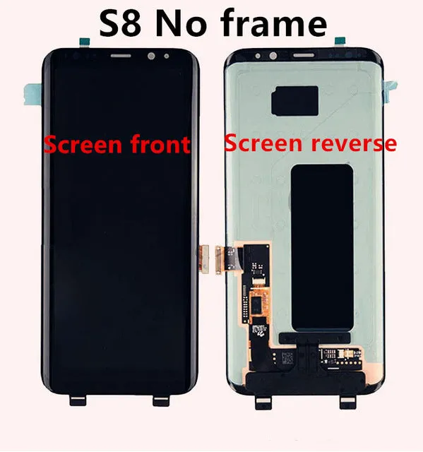 Original Burn-Shadow LCD For Samsung S8 G950 G950U G950F S8 Plus G955 G955F Display Touch Screen Digitizer Assembly With Frame