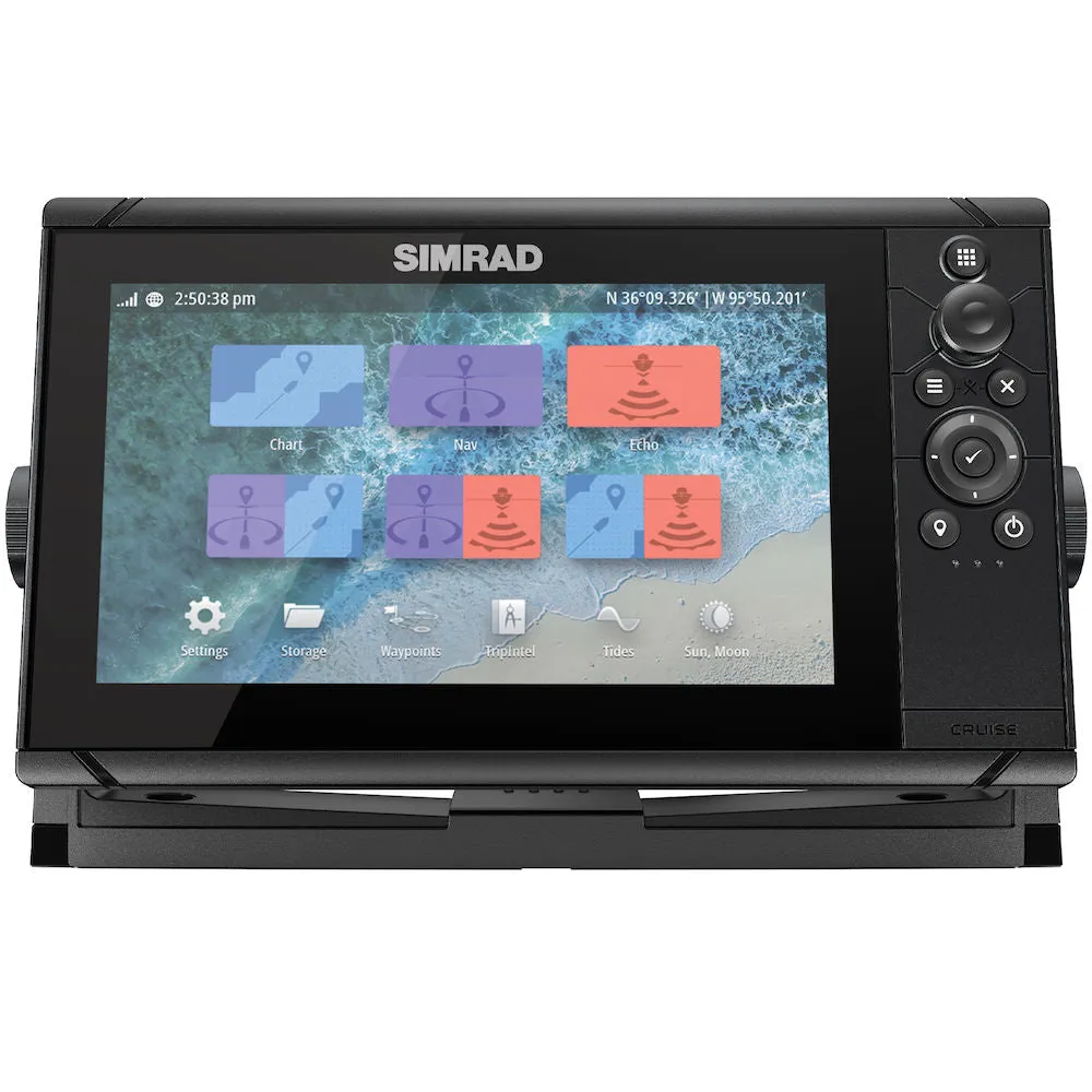 Simrad Cruise-9 Combo With US Coastal Charts and 83/200kHz Transom Mount