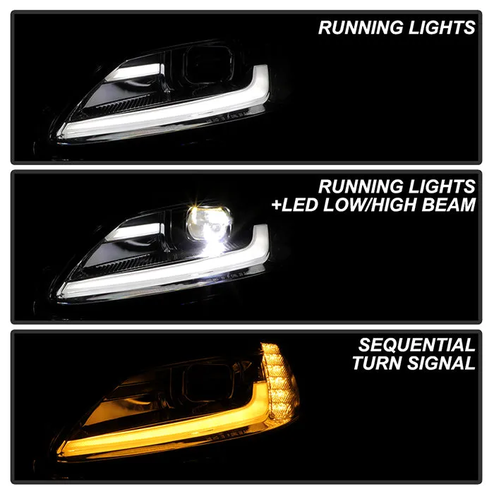 Spyder LED Projectile Headlights Corvette C6 (05-13) [Apex  Series - Sequential LED Turn Signal] Black or Chrome