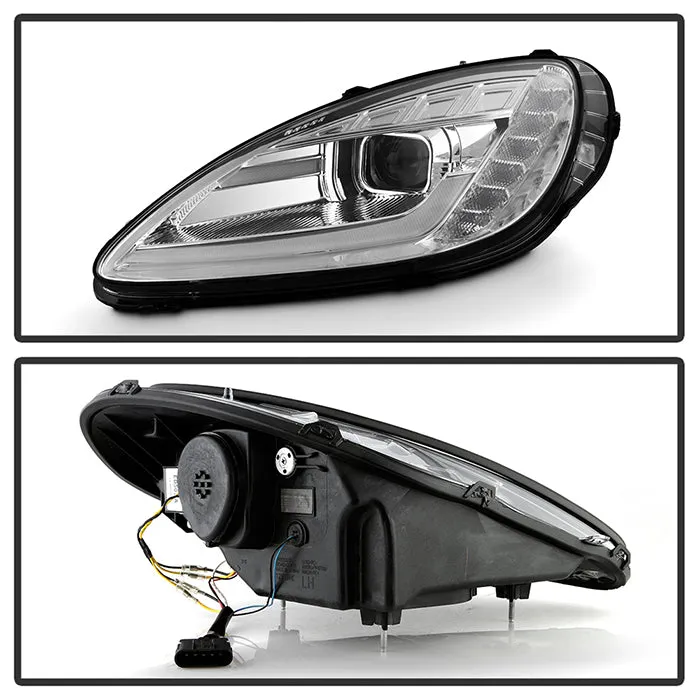 Spyder LED Projectile Headlights Corvette C6 (05-13) [Apex  Series - Sequential LED Turn Signal] Black or Chrome