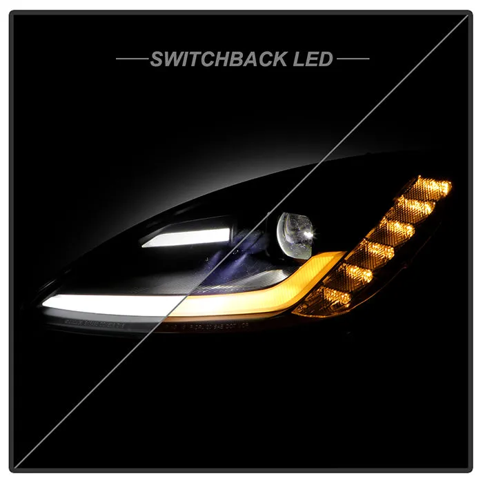 Spyder LED Projectile Headlights Corvette C6 (05-13) [Apex  Series - Sequential LED Turn Signal] Black or Chrome