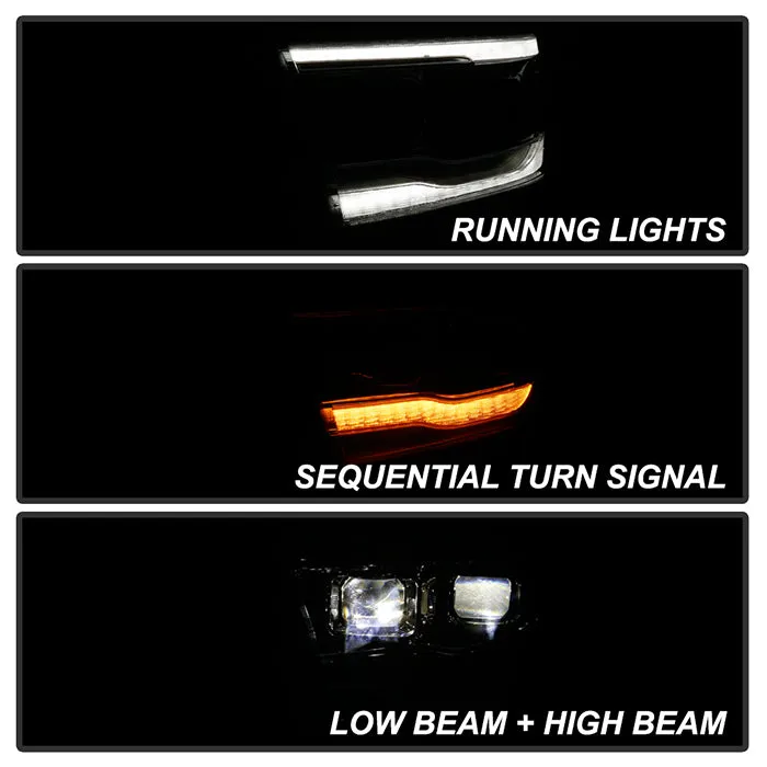 Spyder LED Projectile Headlights Dodge Ram (19-20) Halogen Model [Apex  Series - Sequential LED Turn Signal] Black or Chrome