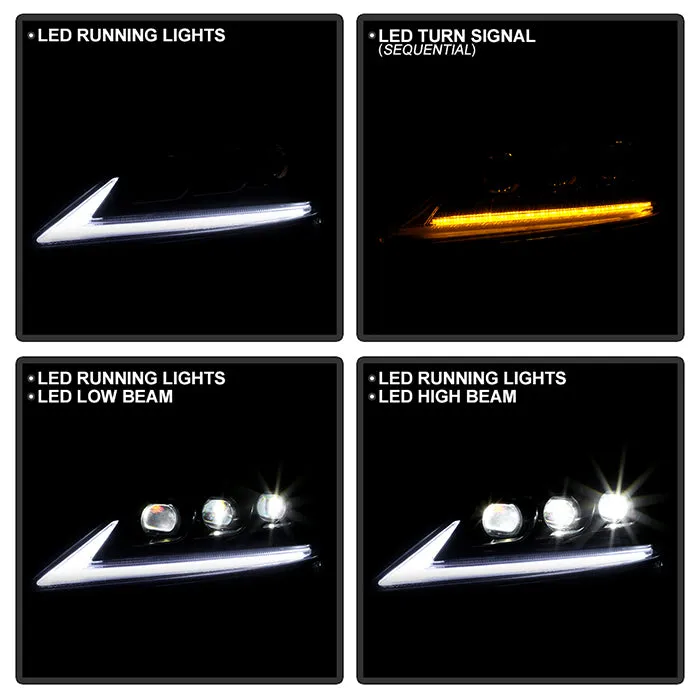 Spyder LED Projectile Headlights Lexus IS 250/350 (06-10) Halogen Model [Apex  Series - Sequential LED Turn Signal] Black