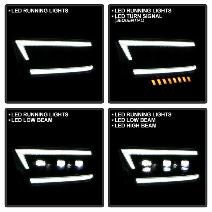 Spyder LED Projector Headlights Ram 2500/3500 (19-22) Halogen Model [Apex Series w/ Sequential LED Turn Signal] Black