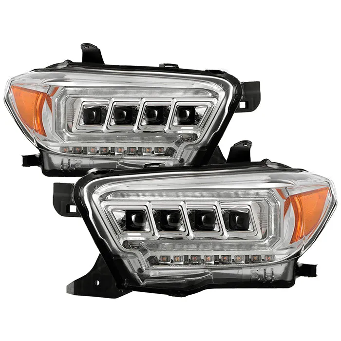 Spyder LED Projector Headlights Toyota Tacoma (16-22) Halogen Model [Apex  Series - Sequential LED Turn Signal] Black or Chrome