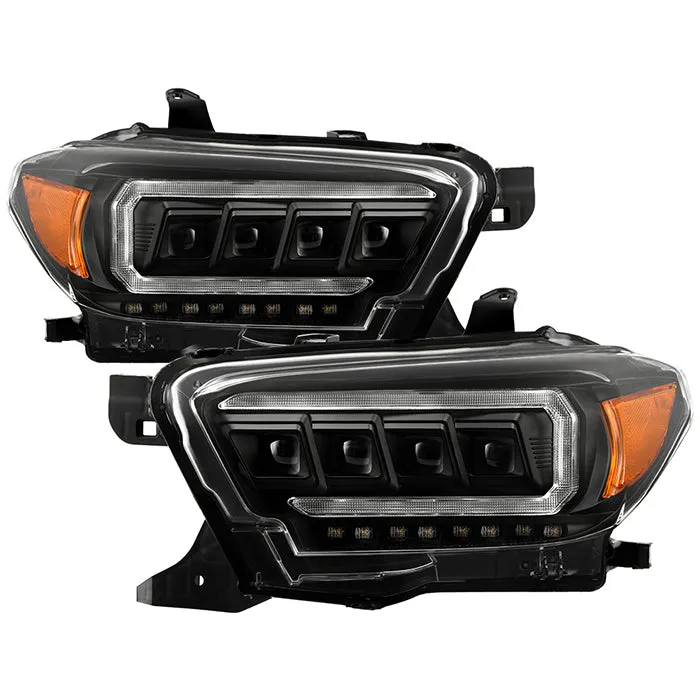 Spyder LED Projector Headlights Toyota Tacoma (16-22) Halogen Model [Apex  Series - Sequential LED Turn Signal] Black or Chrome