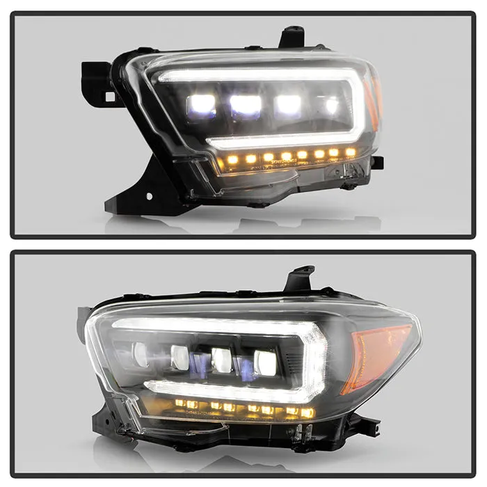 Spyder LED Projector Headlights Toyota Tacoma (16-22) Halogen Model [Apex  Series - Sequential LED Turn Signal] Black or Chrome